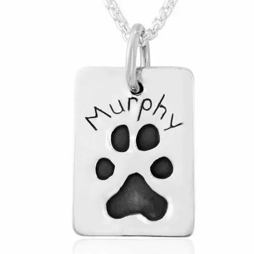 Paw print dog tag necklace sales